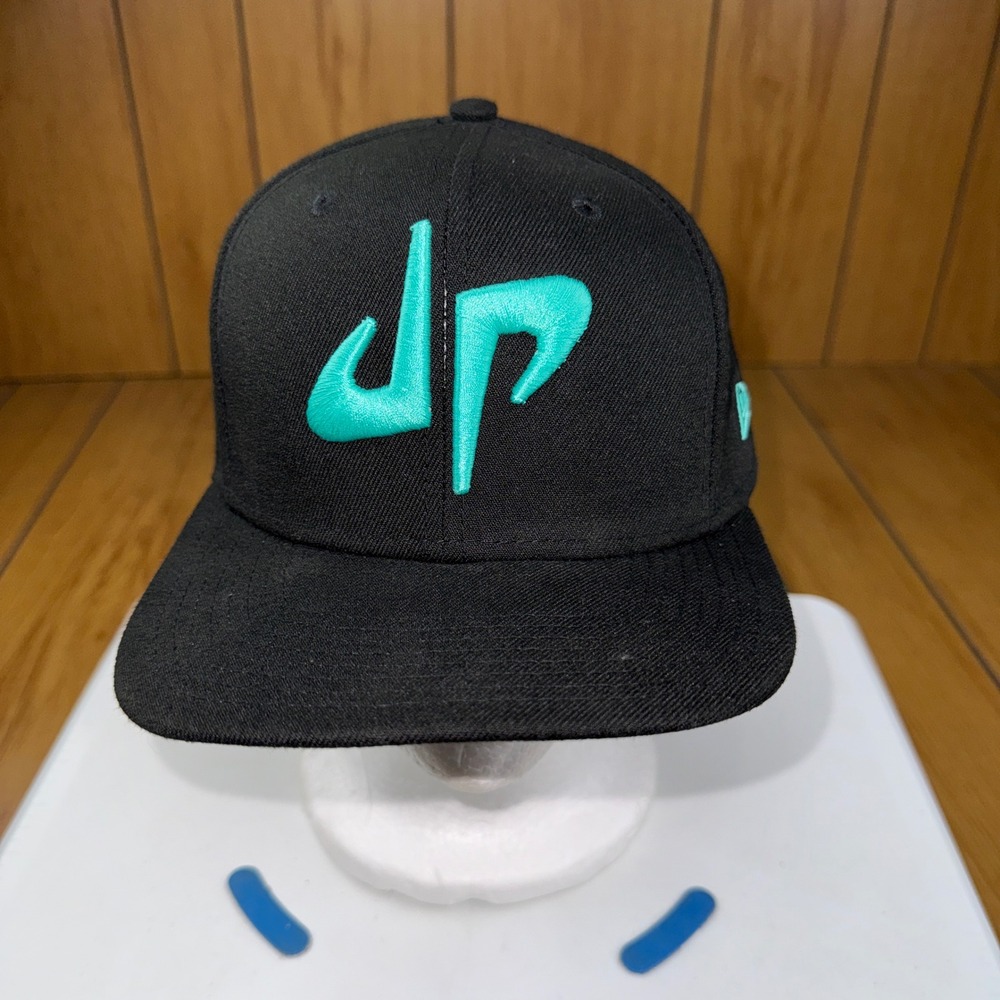 New Era 9FIFTY Dude Perfect Snapback Hat Black Teal DP Logo Cap Mens OSFM